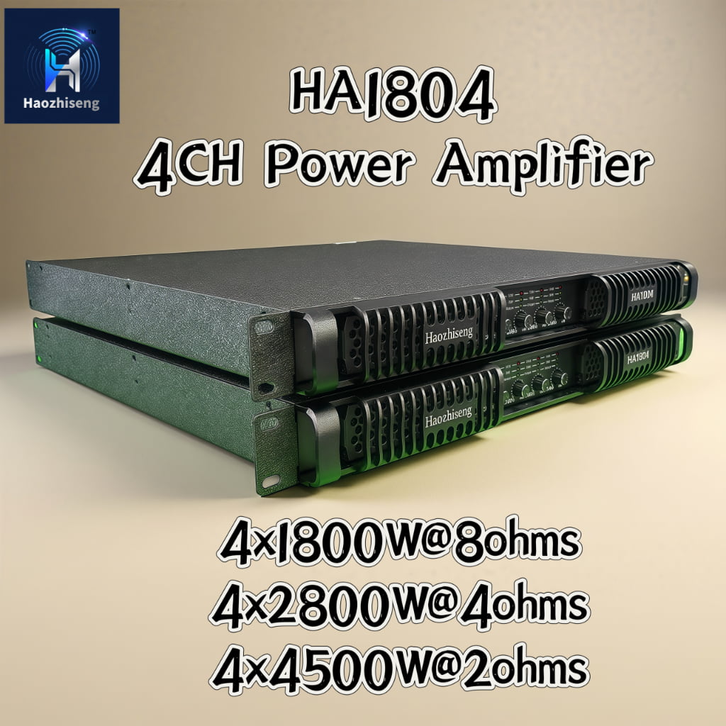 H1804 18000W 4 Channel 1U Class D Stereo Audio Power Amplifier