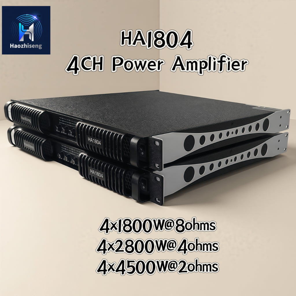 H1804 18000W 4 Channel 1U Class D Stereo Audio Power Amplifier