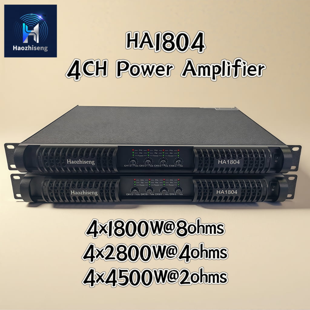 H1804 18000W 4 Channel 1U Class D Stereo Audio Power Amplifier