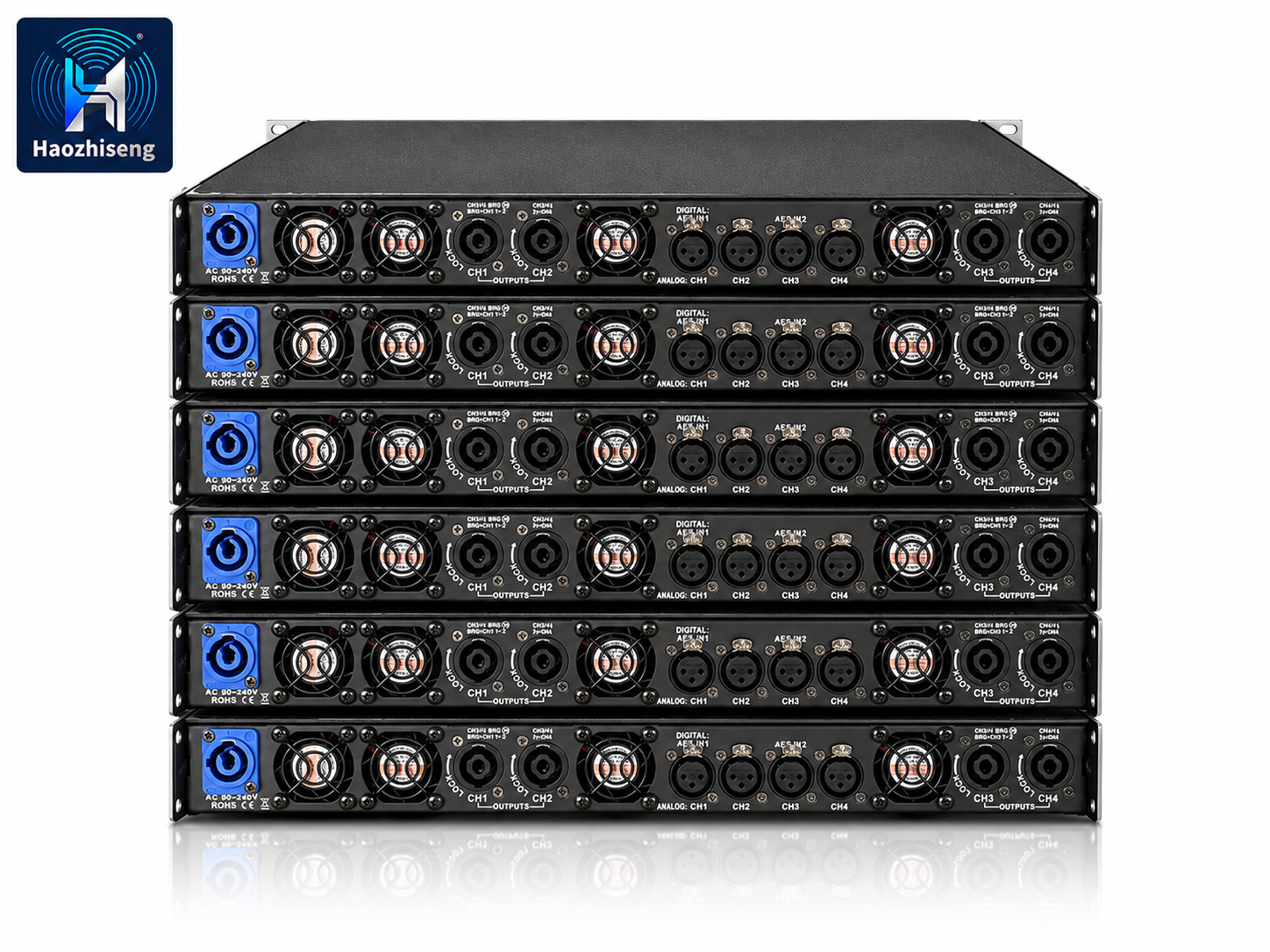 HA-DSP1804 18000W 4-Channel 1U Class D Power Amplifier with FIR DSP and Network Audio