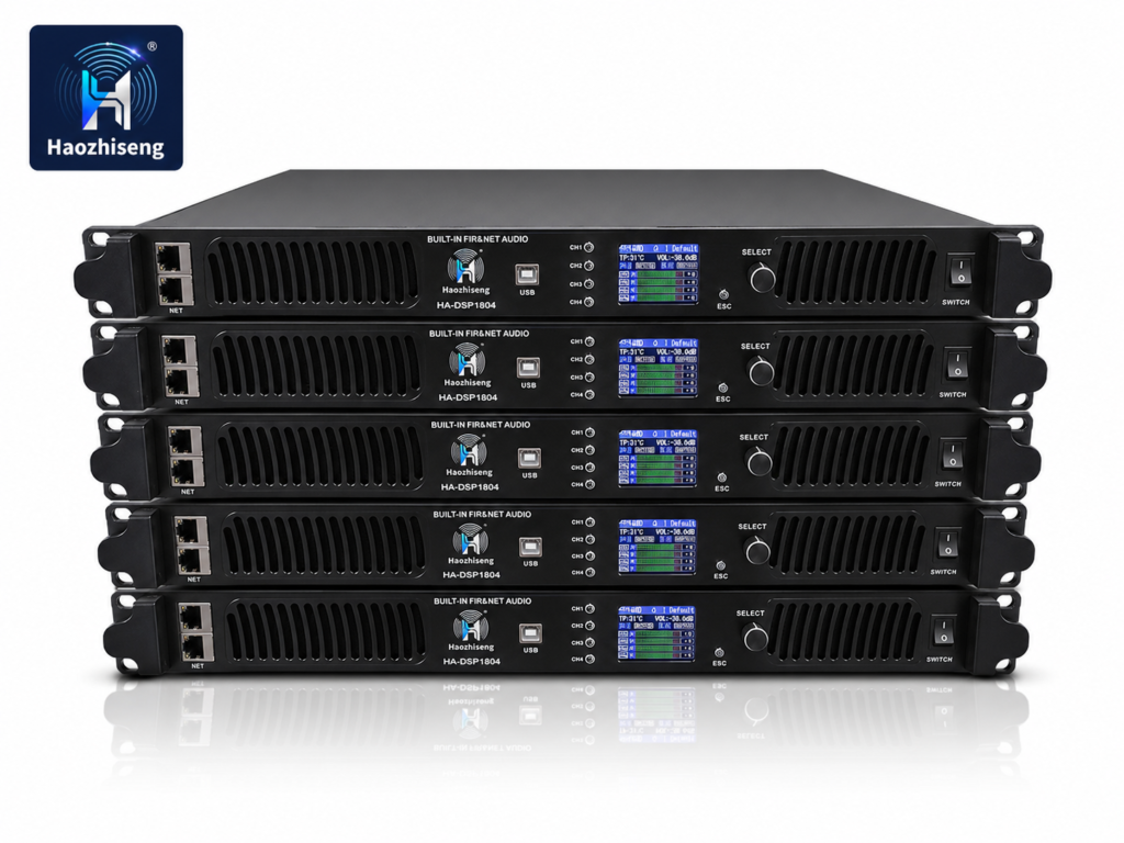 HA-DSP1804 18000W 4-Channel 1U Class D Power Amplifier with FIR DSP and Network Audio