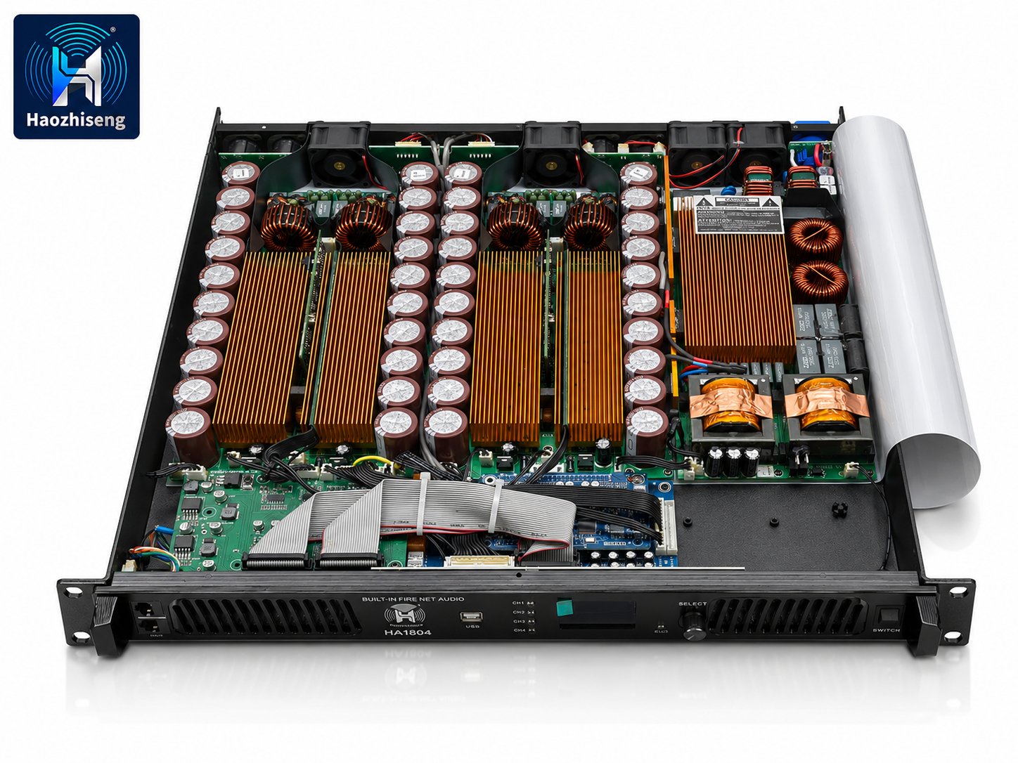 HA-DSP1804 18000W 4-Channel 1U Class D Power Amplifier with FIR DSP and Network Audio