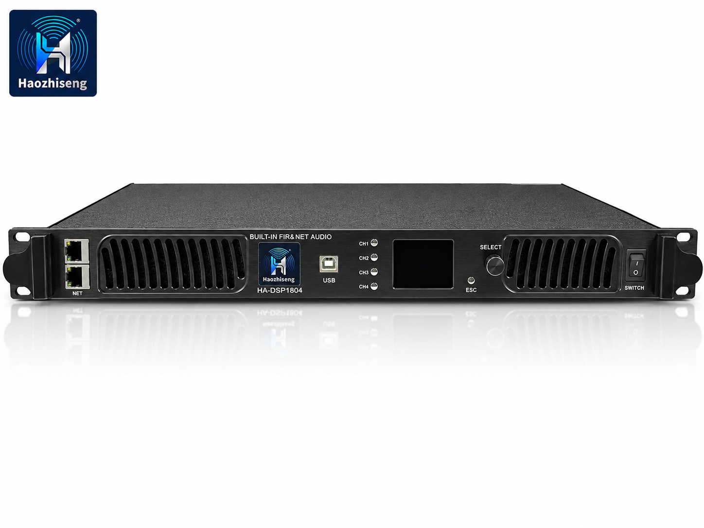 HA-DSP1804 18000W 4-Channel 1U Class D Power Amplifier with FIR DSP and Network Audio