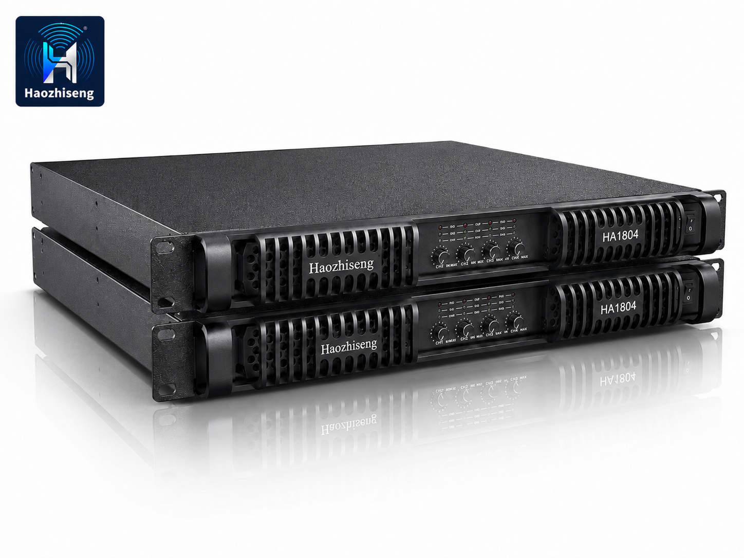 HA1804 18000W 4-Channel 1U Class D Stereo Power Amplifier with PFC