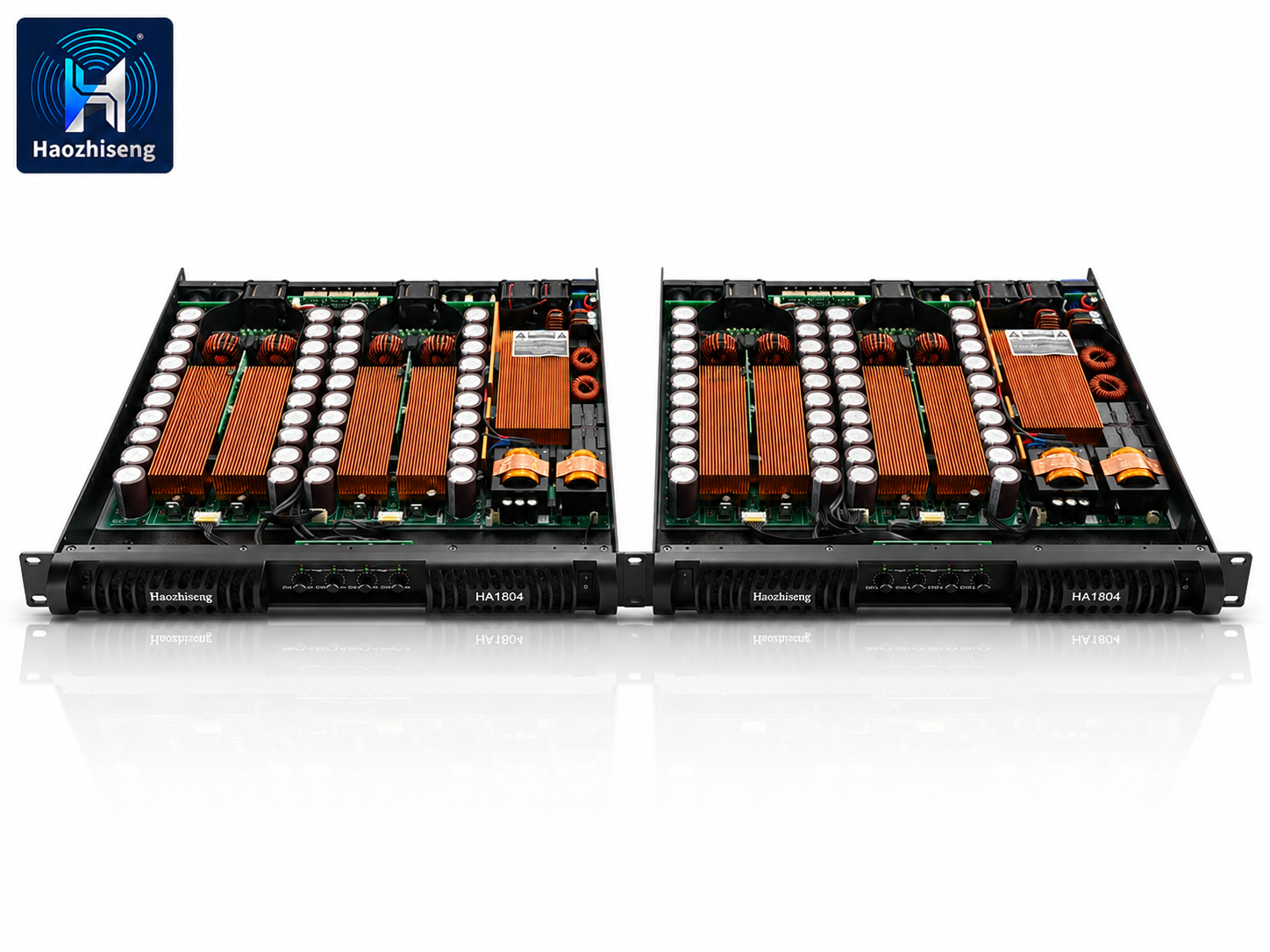 HA1804 18000W 4-Channel 1U Class D Stereo Power Amplifier with PFC