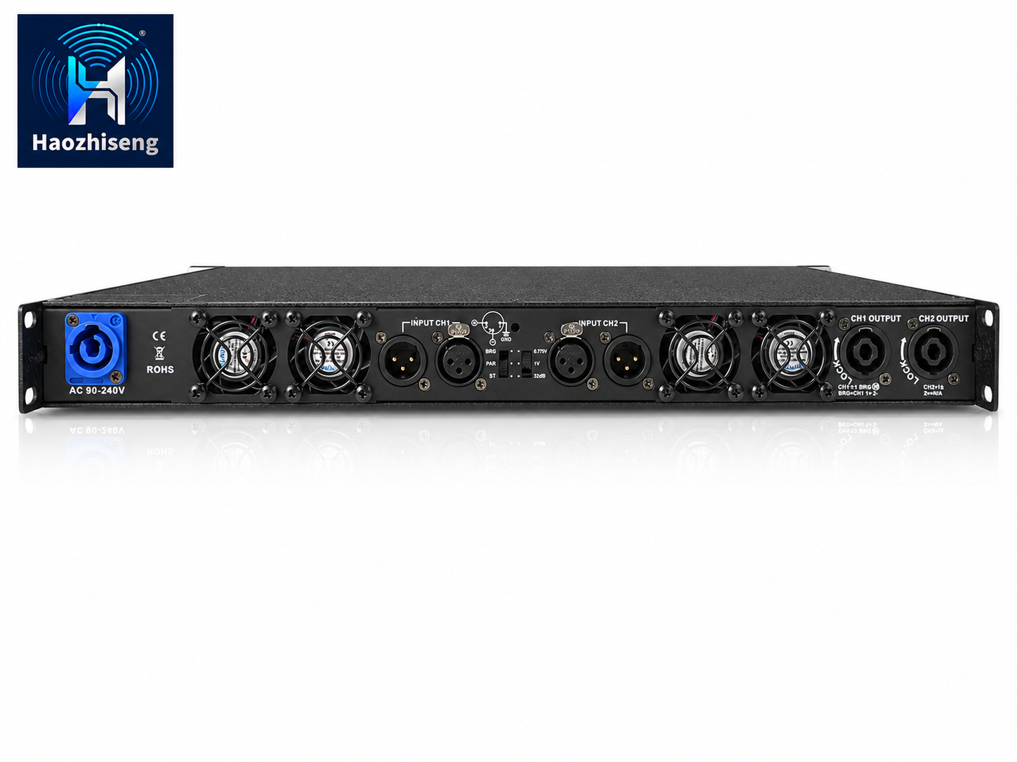 HA2402 12600W 2-Channel 1U Class D PA Subwoofer Power Amplifier