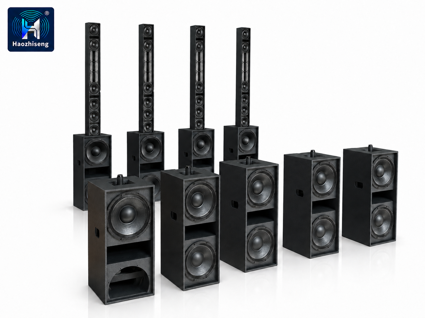 CY65 & CY12SUB 2-Way 6×5-Inch Active Compact Column Speaker Sound System with Powered Subwoofer