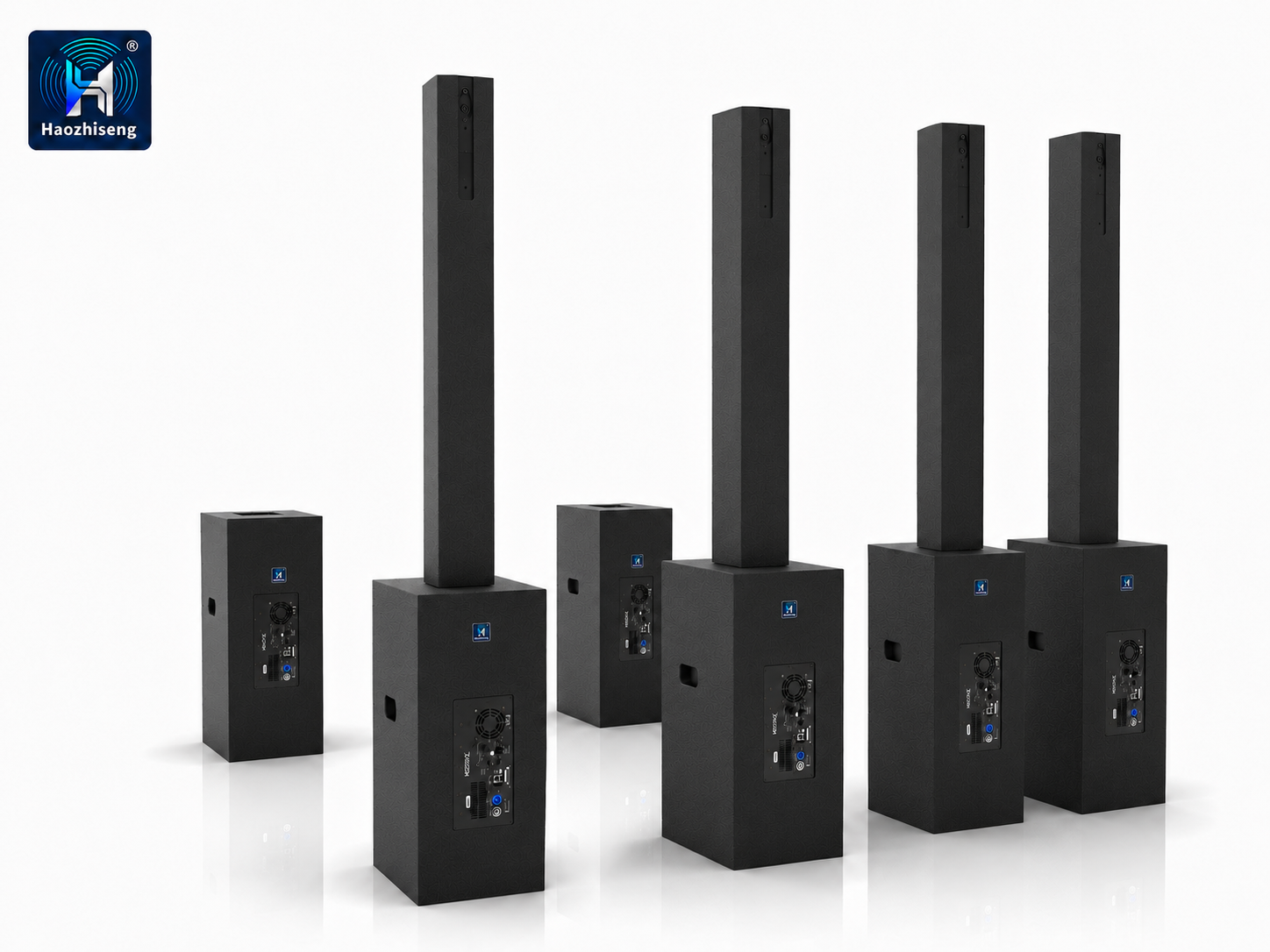 CY65 & CY12SUB 2-Way 6×5-Inch Active Compact Column Speaker Sound System with Powered Subwoofer