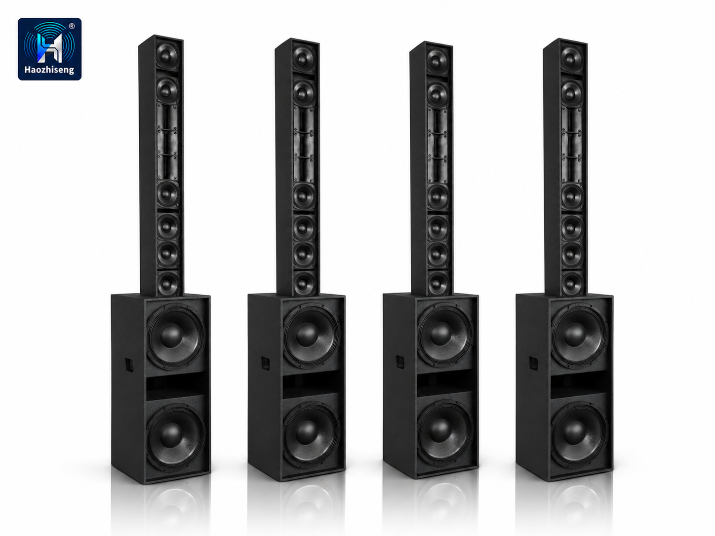 CY65 & CY12SUB 2-Way 6×5-Inch Active Compact Column Speaker Sound System with Powered Subwoofer