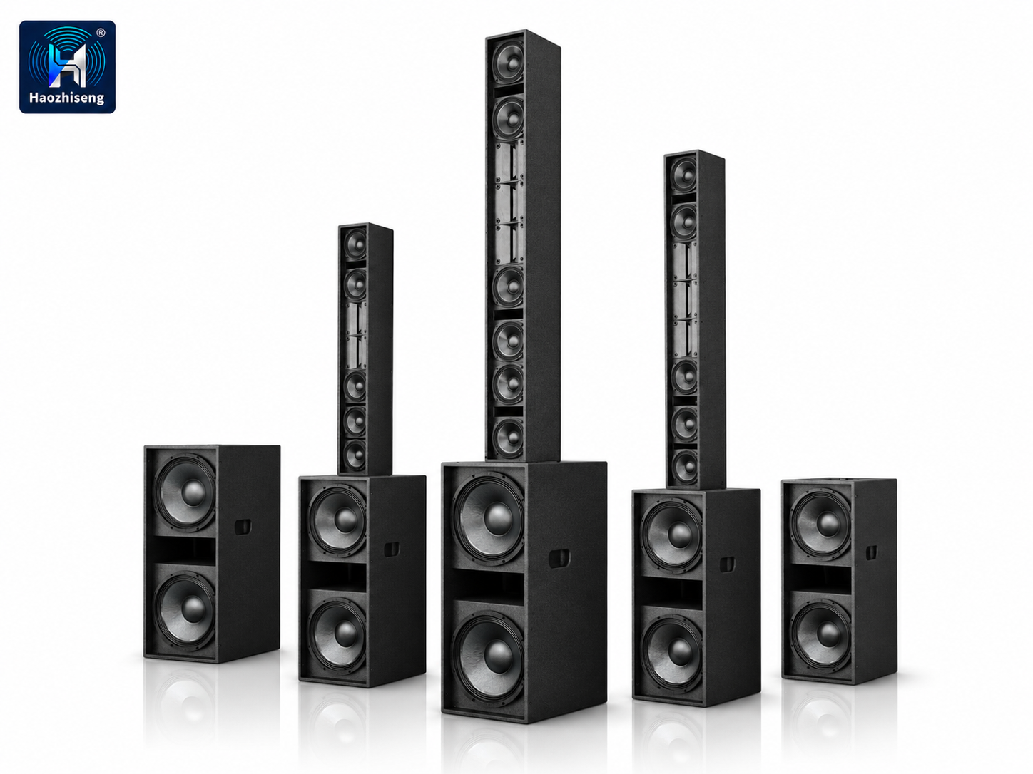 CY65 & CY12SUB 2-Way 6×5-Inch Active Compact Column Speaker Sound System with Powered Subwoofer