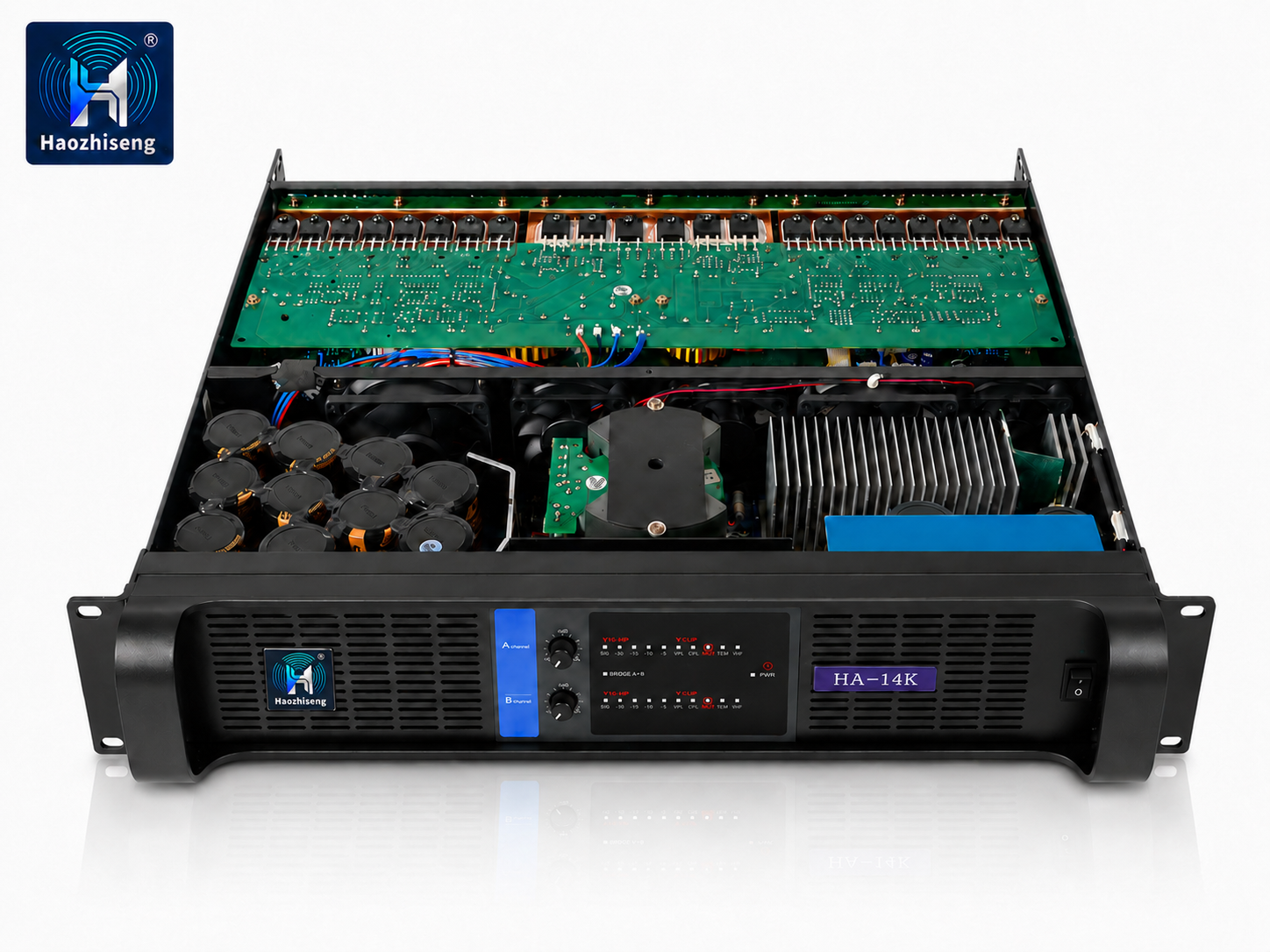 HA14K 14000W 2-Channel Professional Subwoofer Power Amplifier with PFC Switching Power Supply