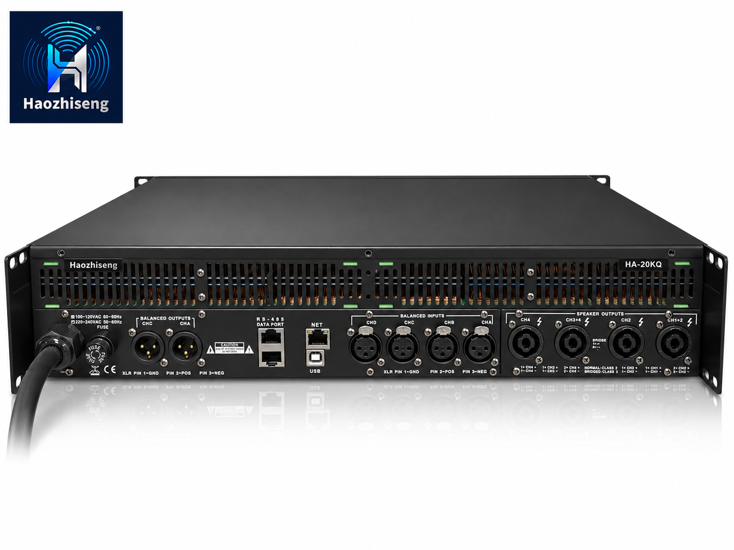 HA20KQ 20000W 4-Channel Class D DSP Subwoofer Power Amplifier with Ethernet Control