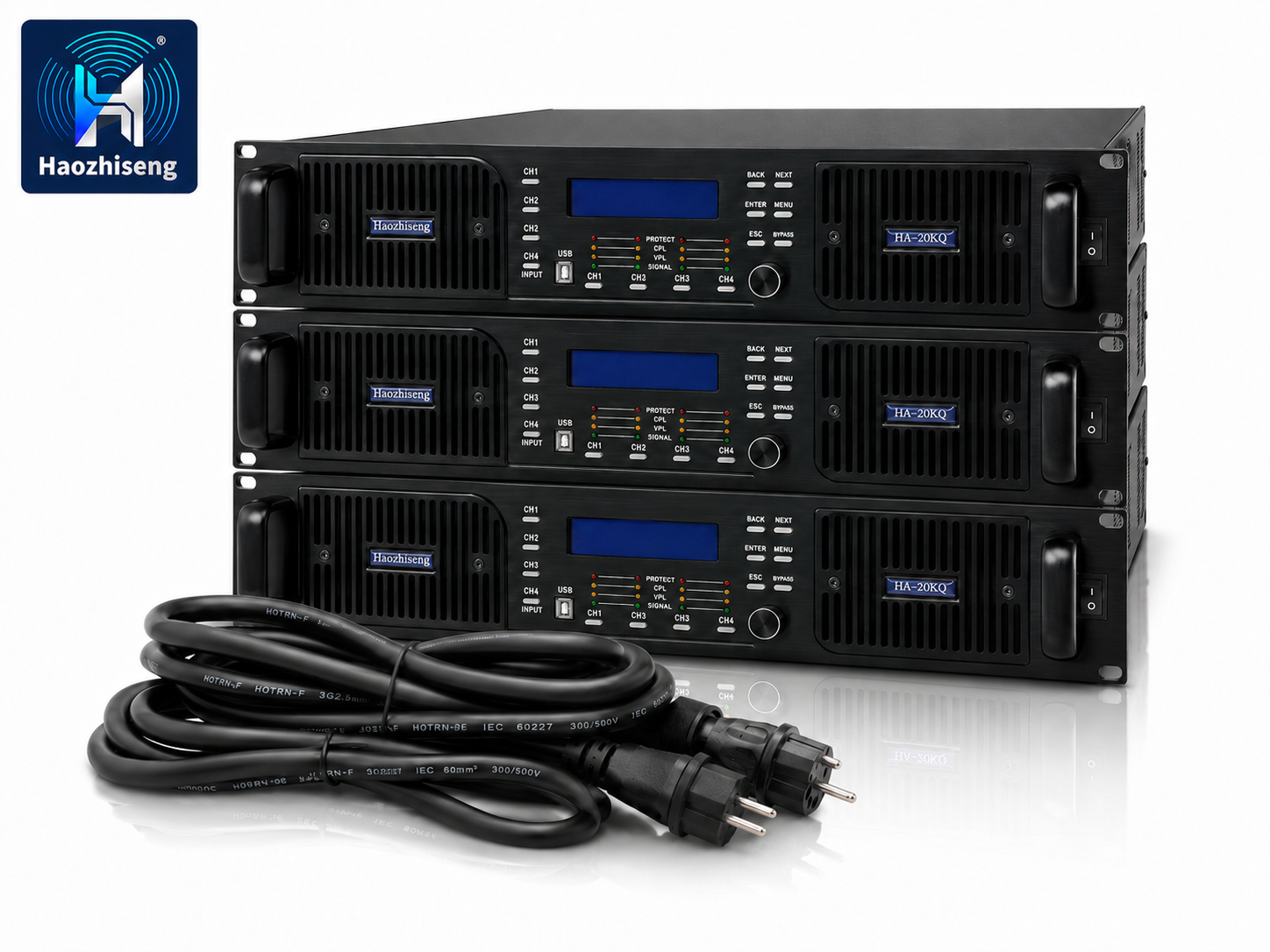 HA20KQ 20000W 4-Channel Class D DSP Subwoofer Power Amplifier with Ethernet Control