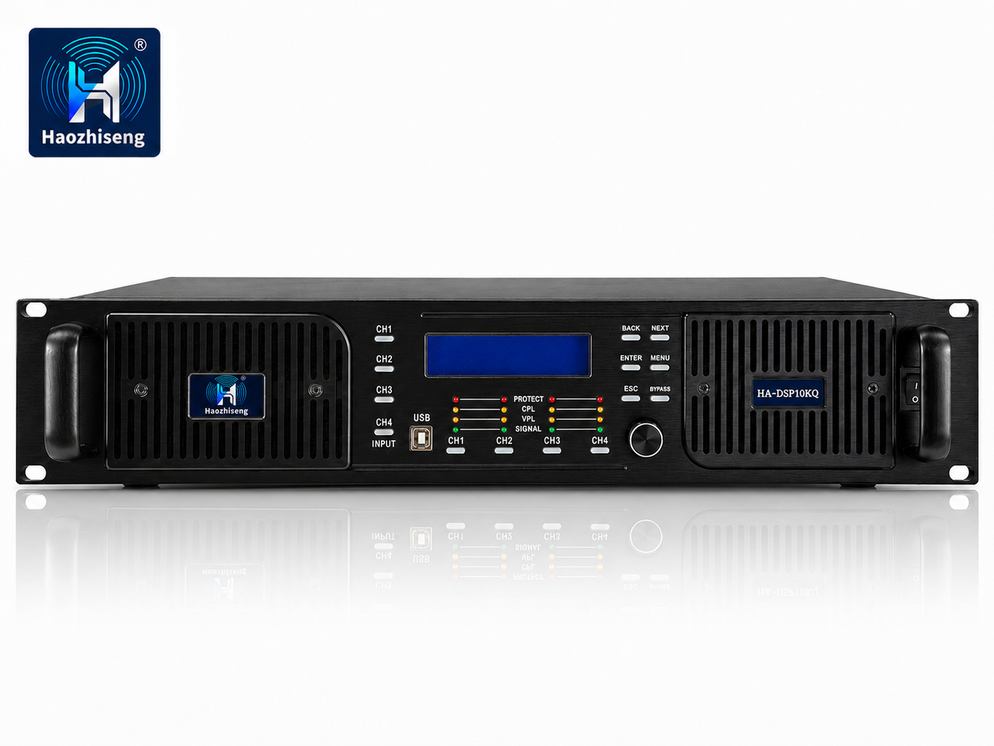 HADSP10KQ 10000W 4-Channel Class-D DSP Professional Power Amplifier with Ethernet Control