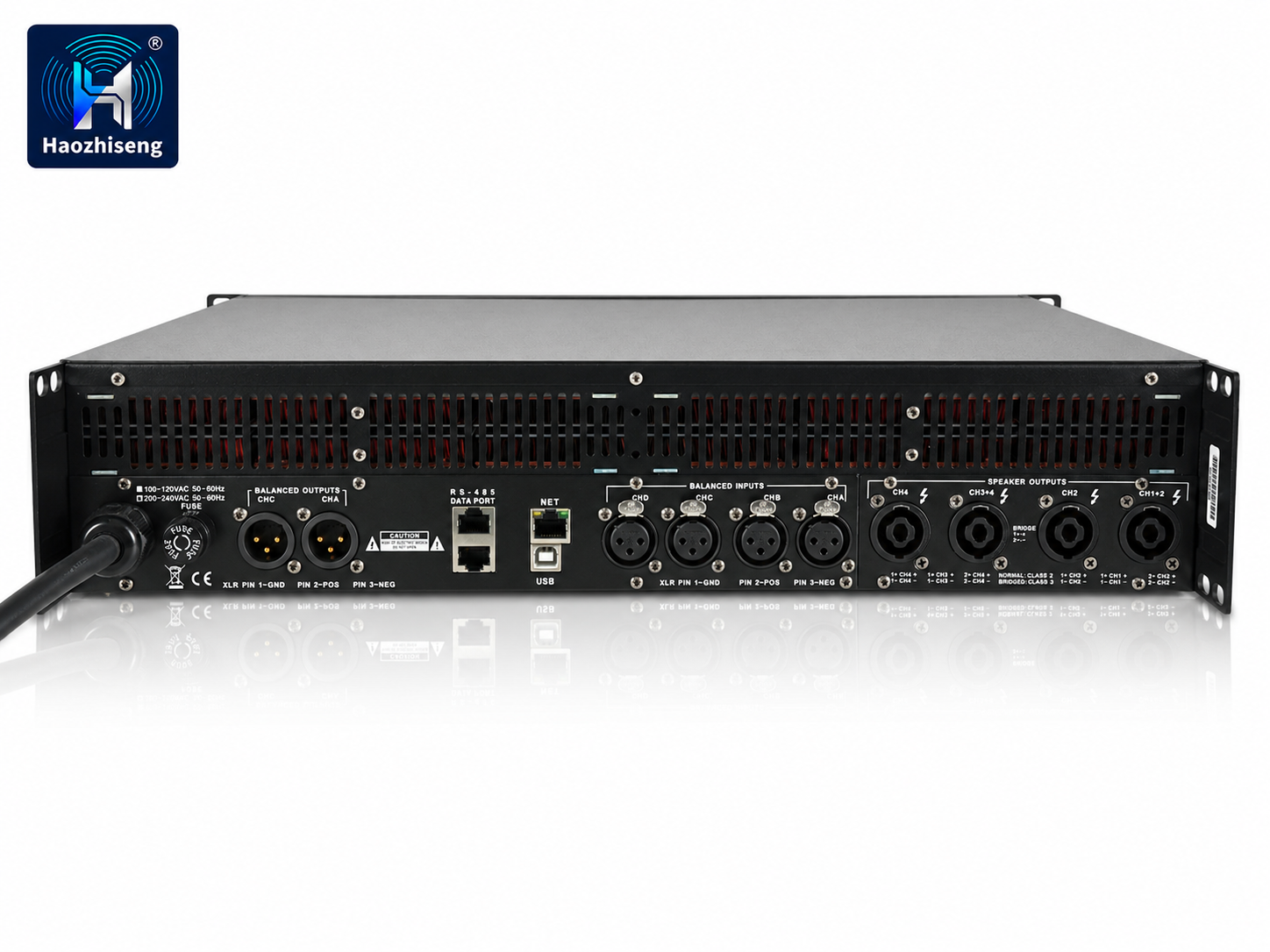 HADSP10KQ 10000W 4-Channel Class-D DSP Professional Power Amplifier with Ethernet Control