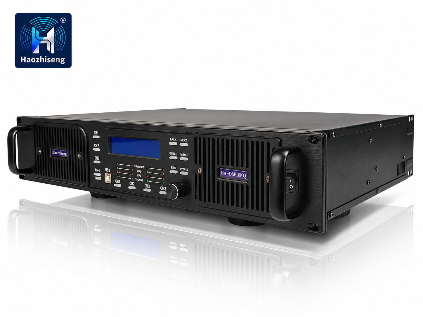 HADSP10KQ 10000W 4-Channel Class-D DSP Professional Power Amplifier with Ethernet Control