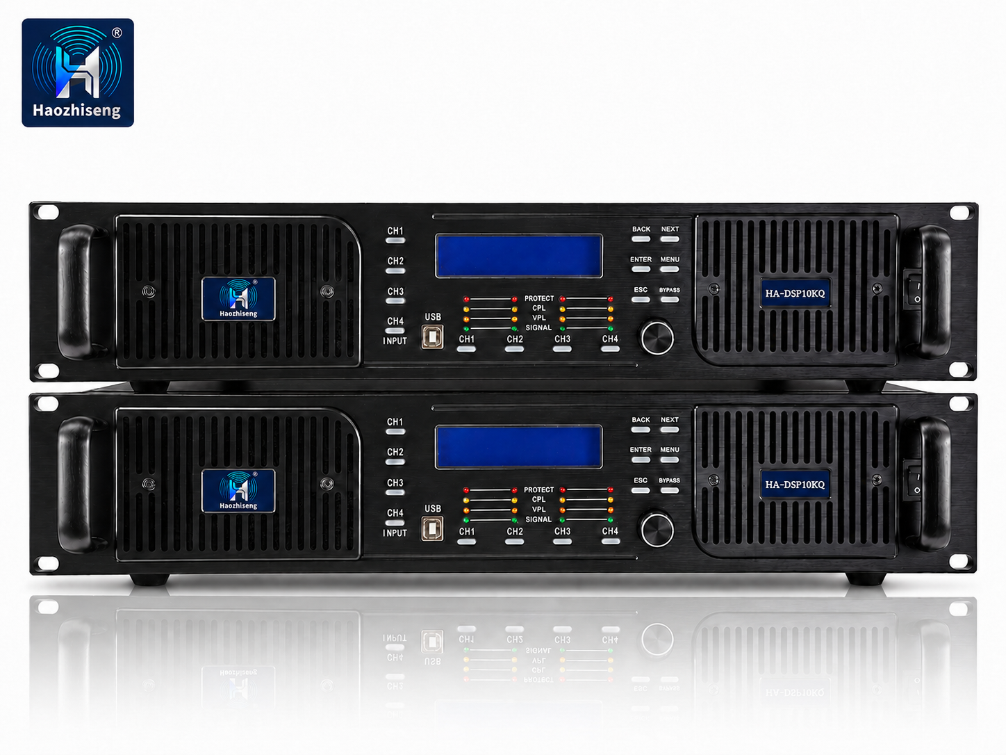 HADSP10KQ 10000W 4-Channel Class-D DSP Professional Power Amplifier with Ethernet Control