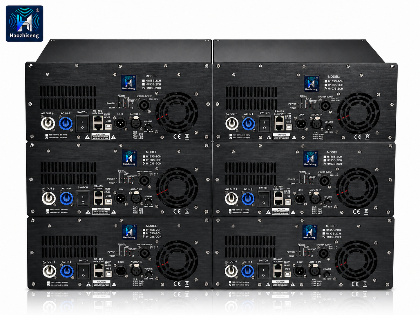 H103S-2CH 1600W + 550W 2-Channel Class D DSP Plate Amplifier Module for Active Speakers