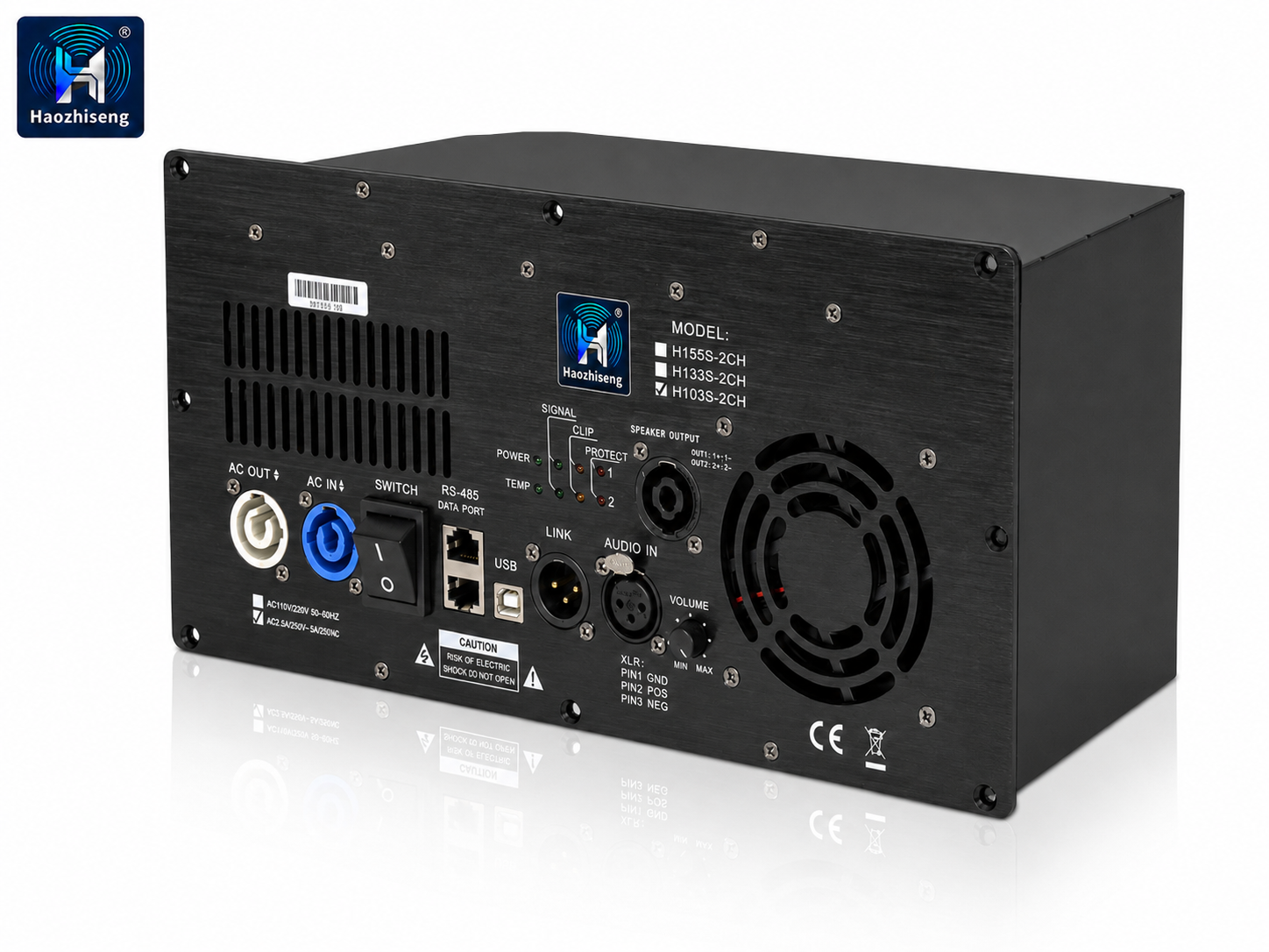 H103S-2CH 1600W + 550W 2-Channel Class D DSP Plate Amplifier Module for Active Speakers