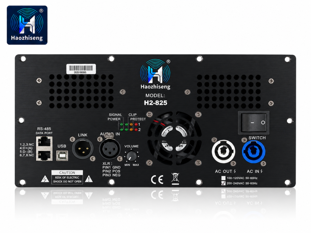 H2-825 800W + 250W 2-Channel Class-D DSP Plate Amplifier Module for Bi-Amp Active Speakers