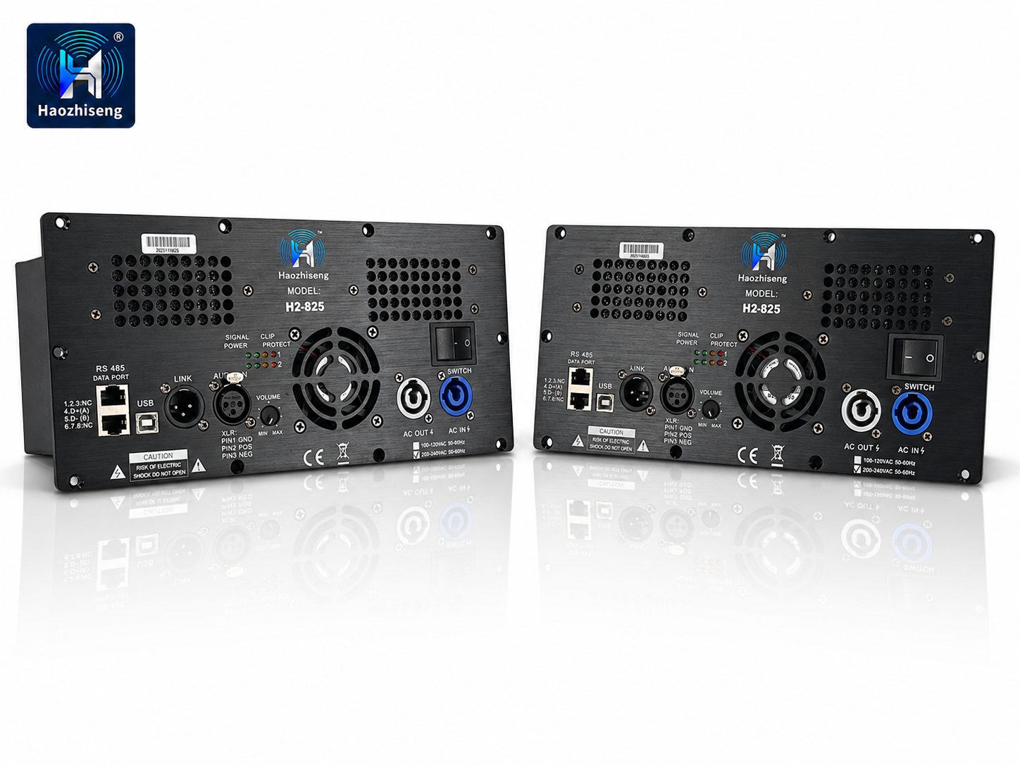 H2-825 800W + 250W 2-Channel Class-D DSP Plate Amplifier Module for Bi-Amp Active Speakers