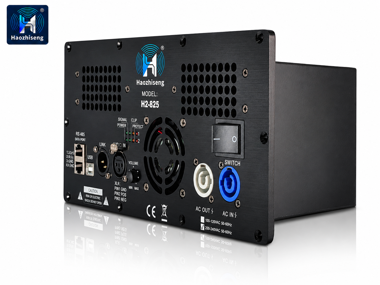 H2-825 800W + 250W 2-Channel Class-D DSP Plate Amplifier Module for Bi-Amp Active Speakers