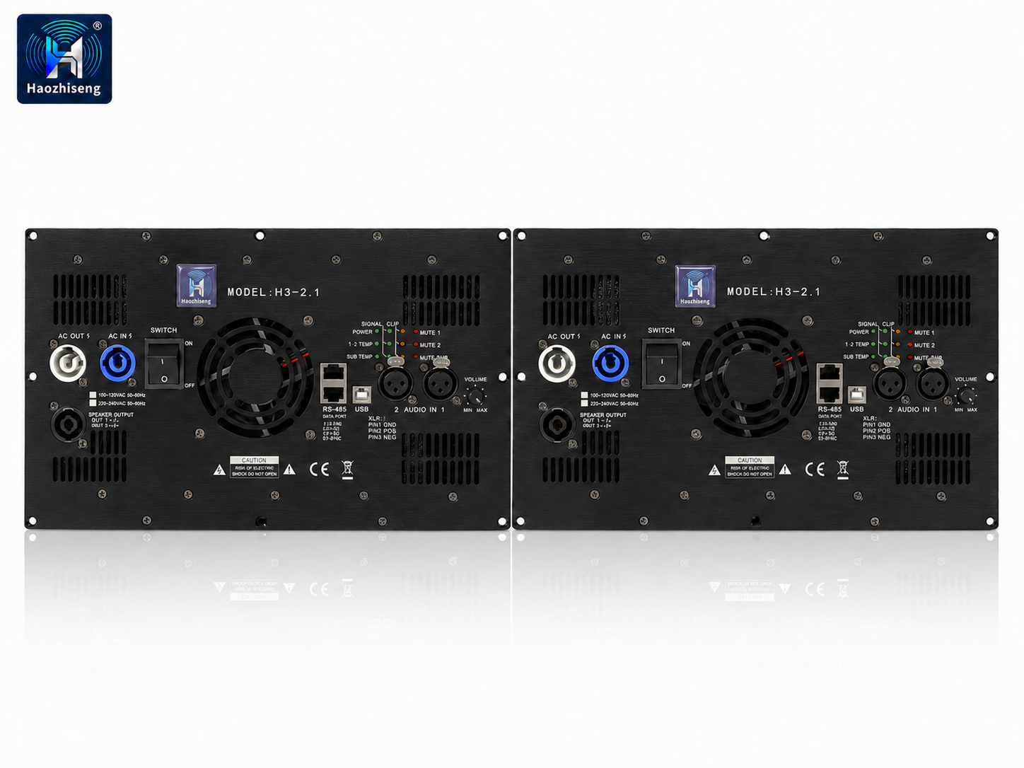 H3-2.1 2.1-Channel Class D DSP Plate Amplifier for Home Theater and Active Speaker Systems