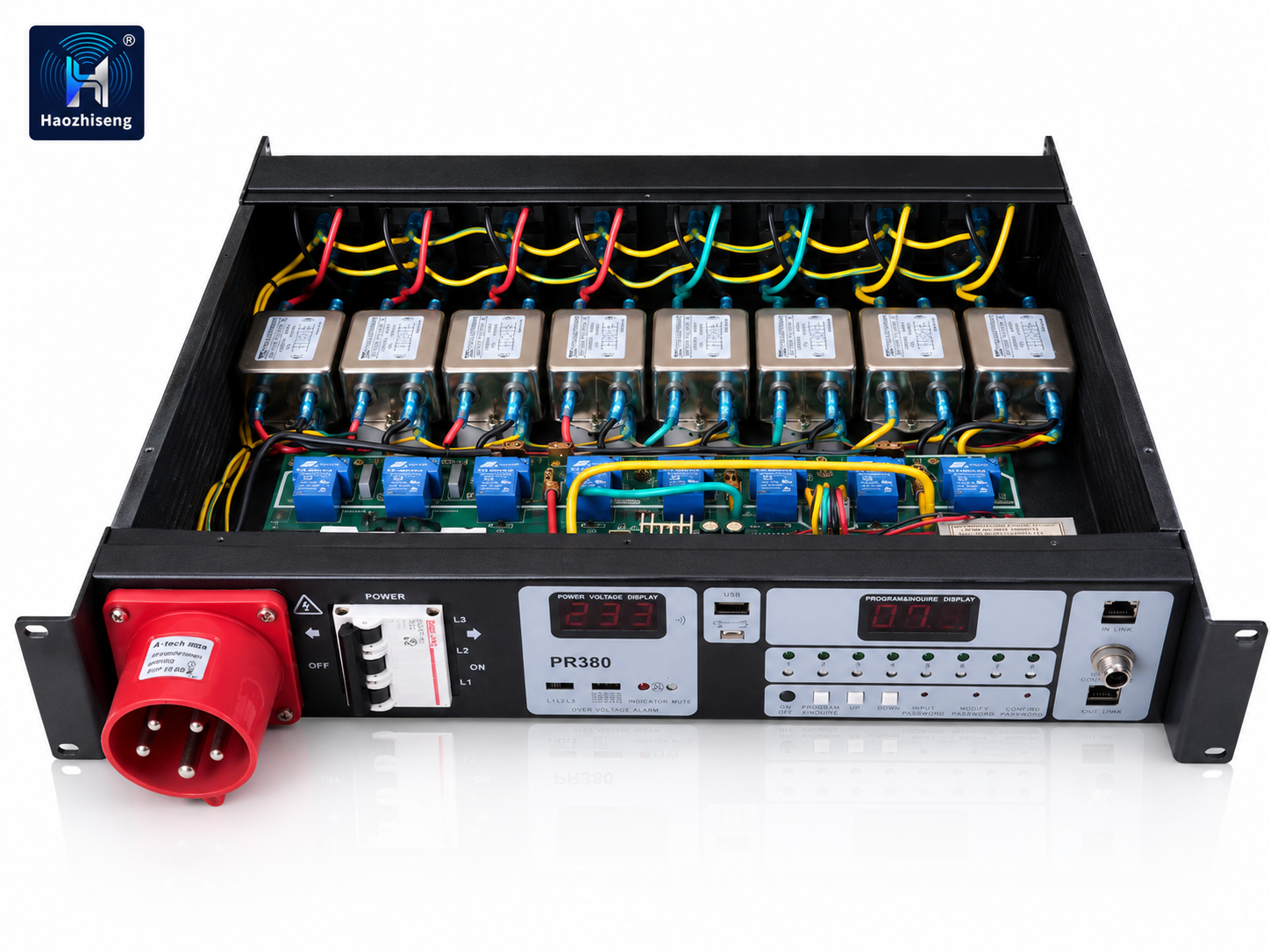 PR380 8-Channel 20kW Three-Phase Power Sequencer Controller for Professional Audio Systems