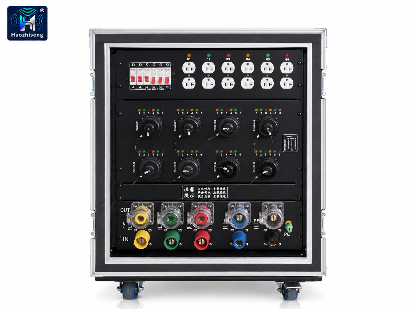 400A Three-Phase Power Distribution Cabinet with Cam-Lok Input and 19-Pin Outputs