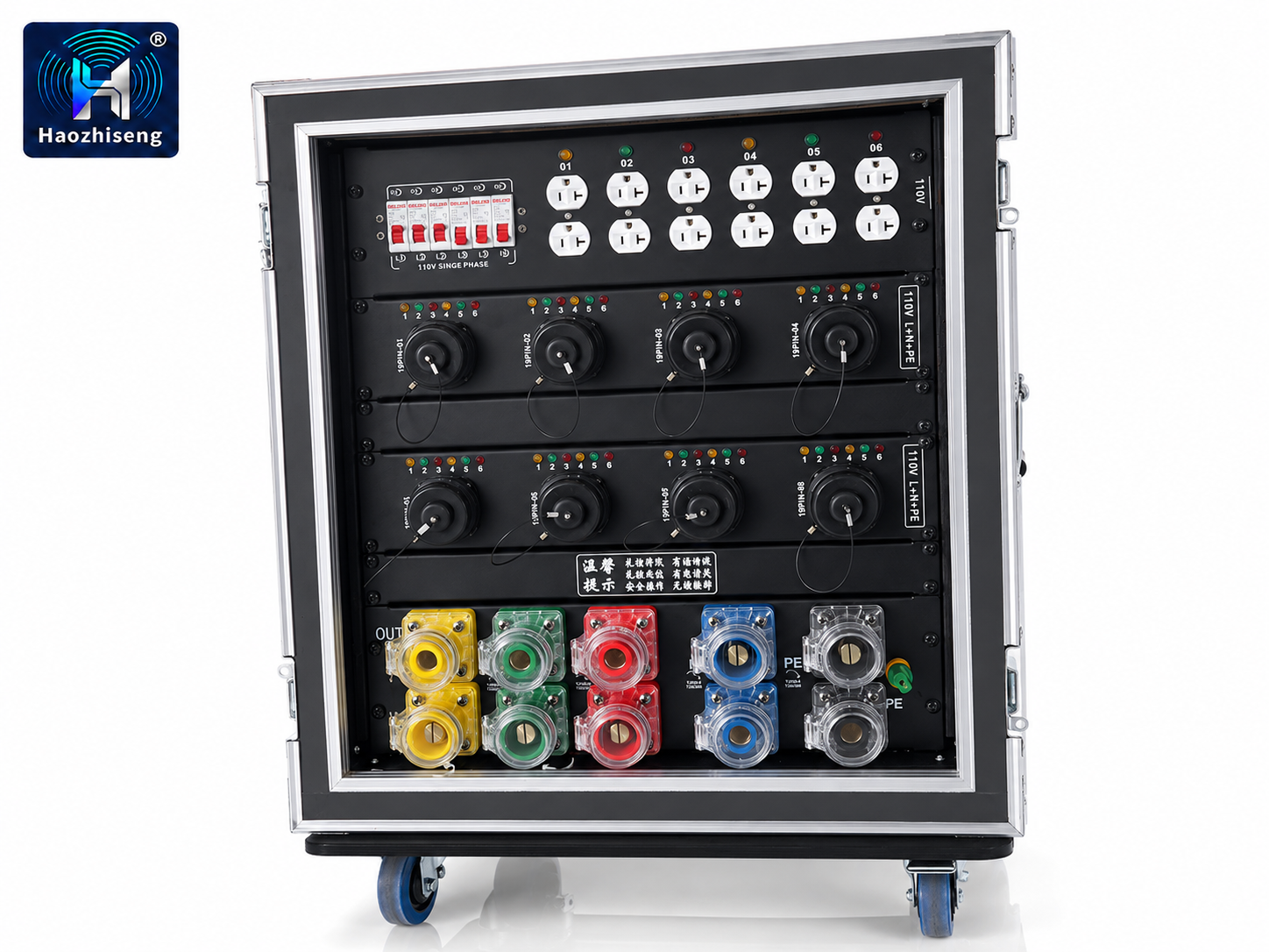 400A Three-Phase Power Distribution Cabinet with Cam-Lok Input and 19-Pin Outputs