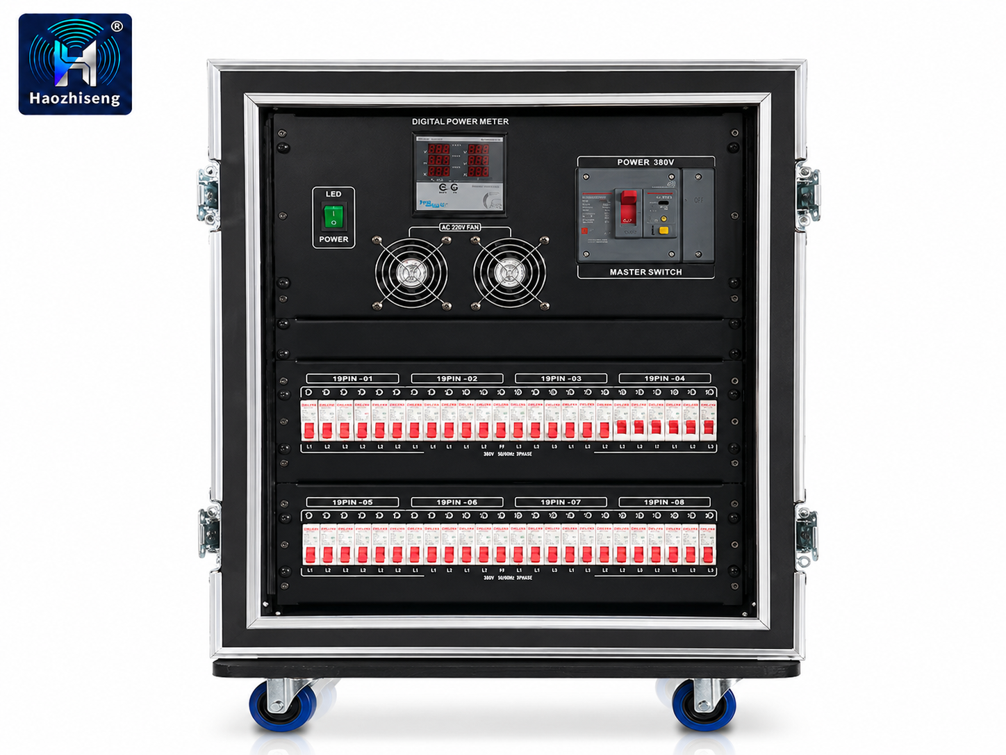 400A Three-Phase Power Distribution Cabinet with Cam-Lok Input and 19-Pin Outputs