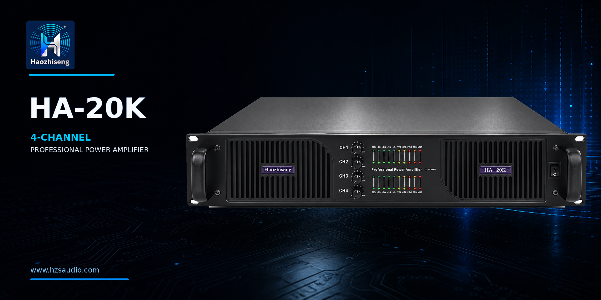 HA-20K 4-Channel 20000W Class D DJ Subwoofer Power Amplifier