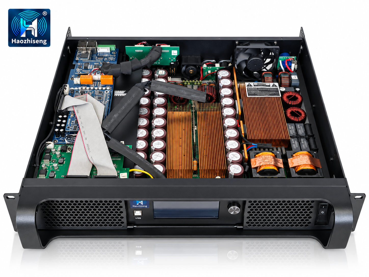 DF18K4 18000W 4-Channel Class D DSP Power Amplifier with Dante, FIR and Touchscreen