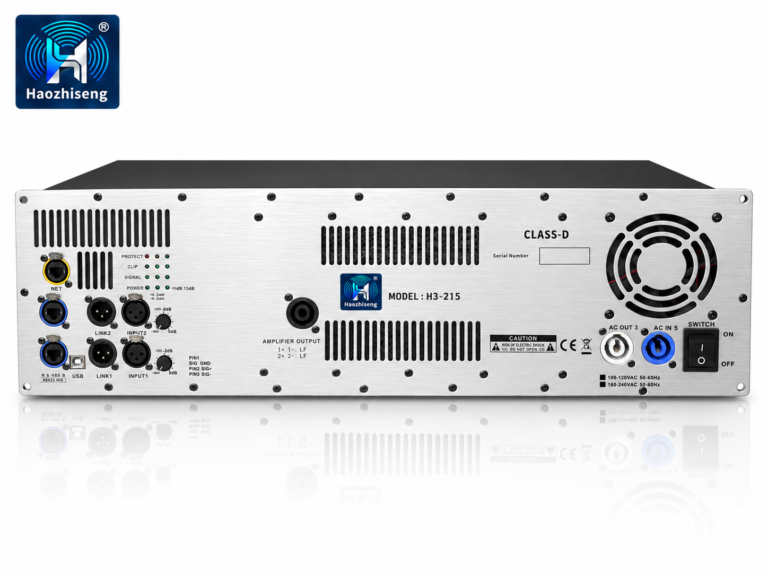 H3-215 3-Channel Class D DSP Plate Amplifier with Ethernet – 1800W + 1800W + 900W at 4Ω