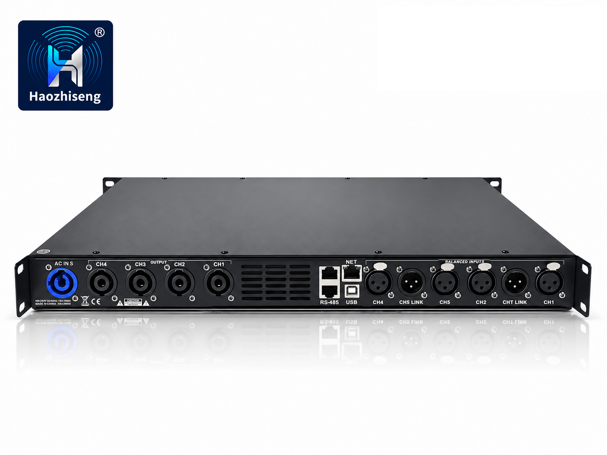 HA2504D 1800W 1U 4-Channel Class D DSP Power Amplifier for Home Theater and Professional AV Systems