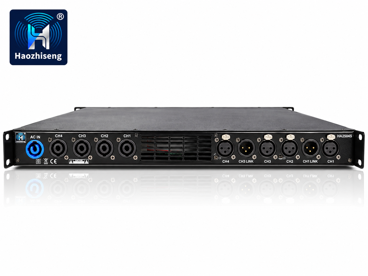 HA2504S Compact 1U 4-Channel Class D Power Amplifier for Karaoke and Home Theater