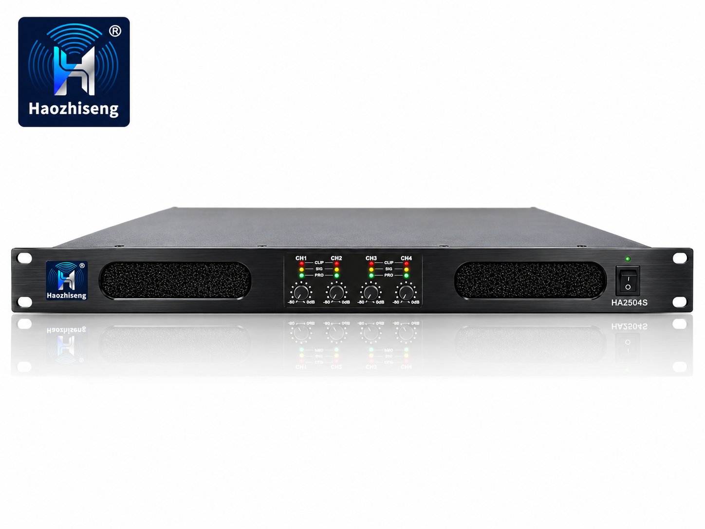 HA2504S Compact 1U 4-Channel Class D Power Amplifier for Karaoke and Home Theater