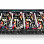 HA2508 Black 8-Channel Class-D Power Amplifier — 8 × 450W at 4Ω, Compact 1U Design