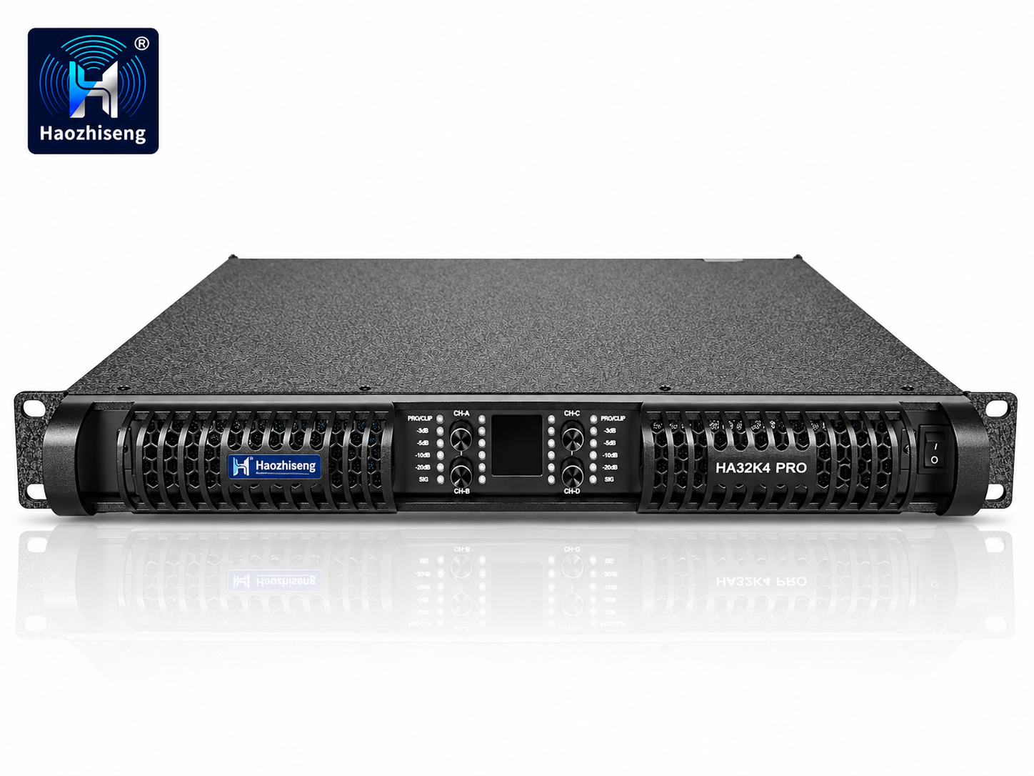 HA32K4 PRO 26,800W 4-Channel Class-D Power Amplifier with PFC for Professional Subwoofers