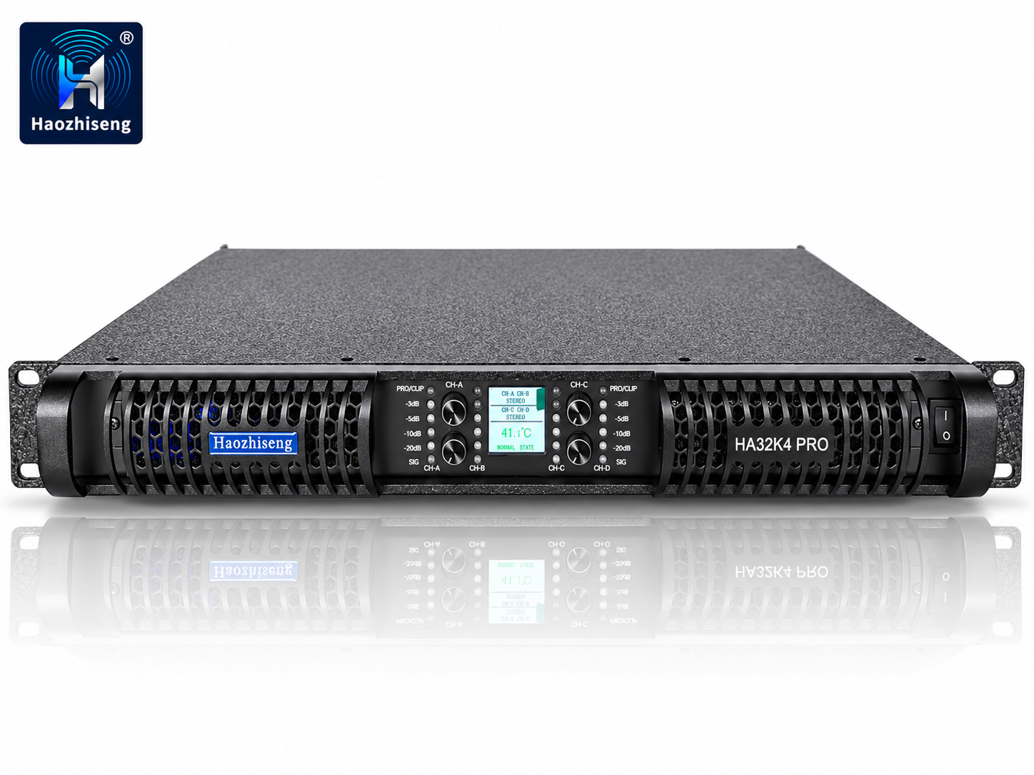 HA32K4 PRO 26,800W 4-Channel Class-D Power Amplifier with PFC for Professional Subwoofers