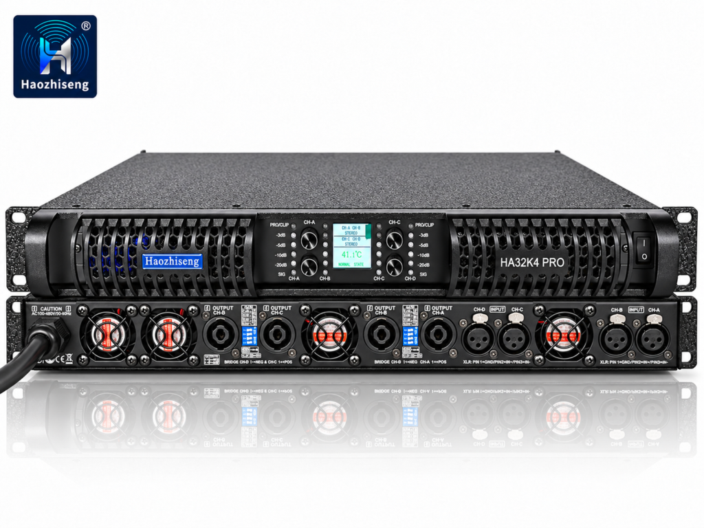 HA32K4 PRO 26,800W 4-Channel Class-D Power Amplifier with PFC for Professional Subwoofers