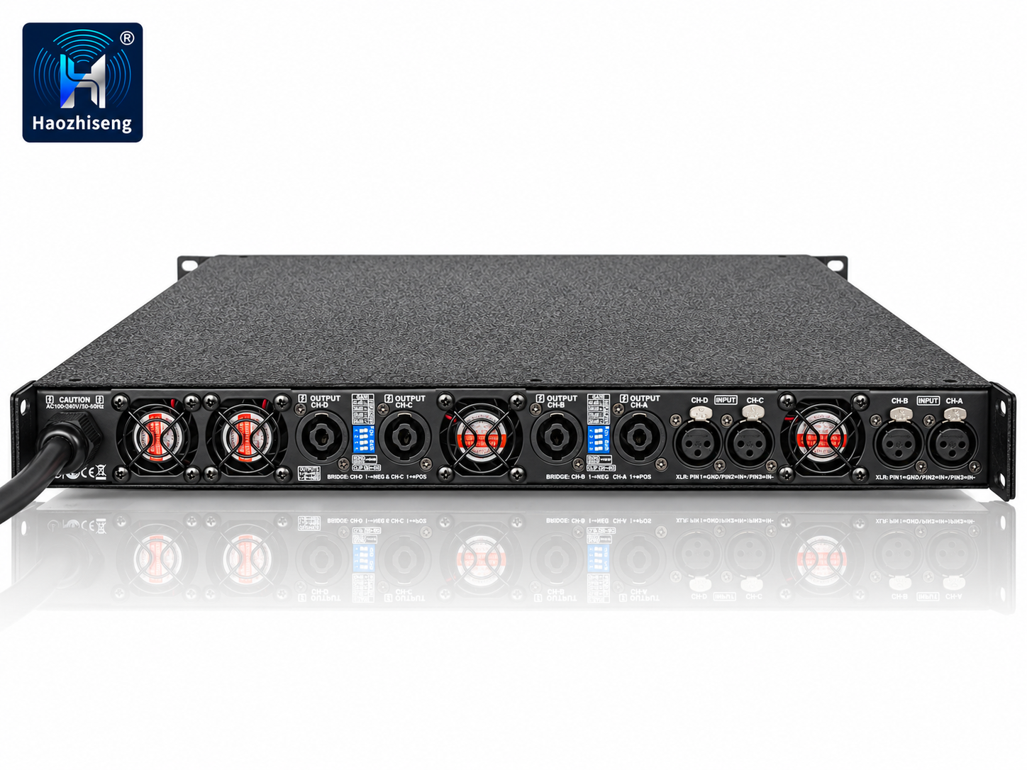 HA32K4 PRO 26,800W 4-Channel Class-D Power Amplifier with PFC for Professional Subwoofers