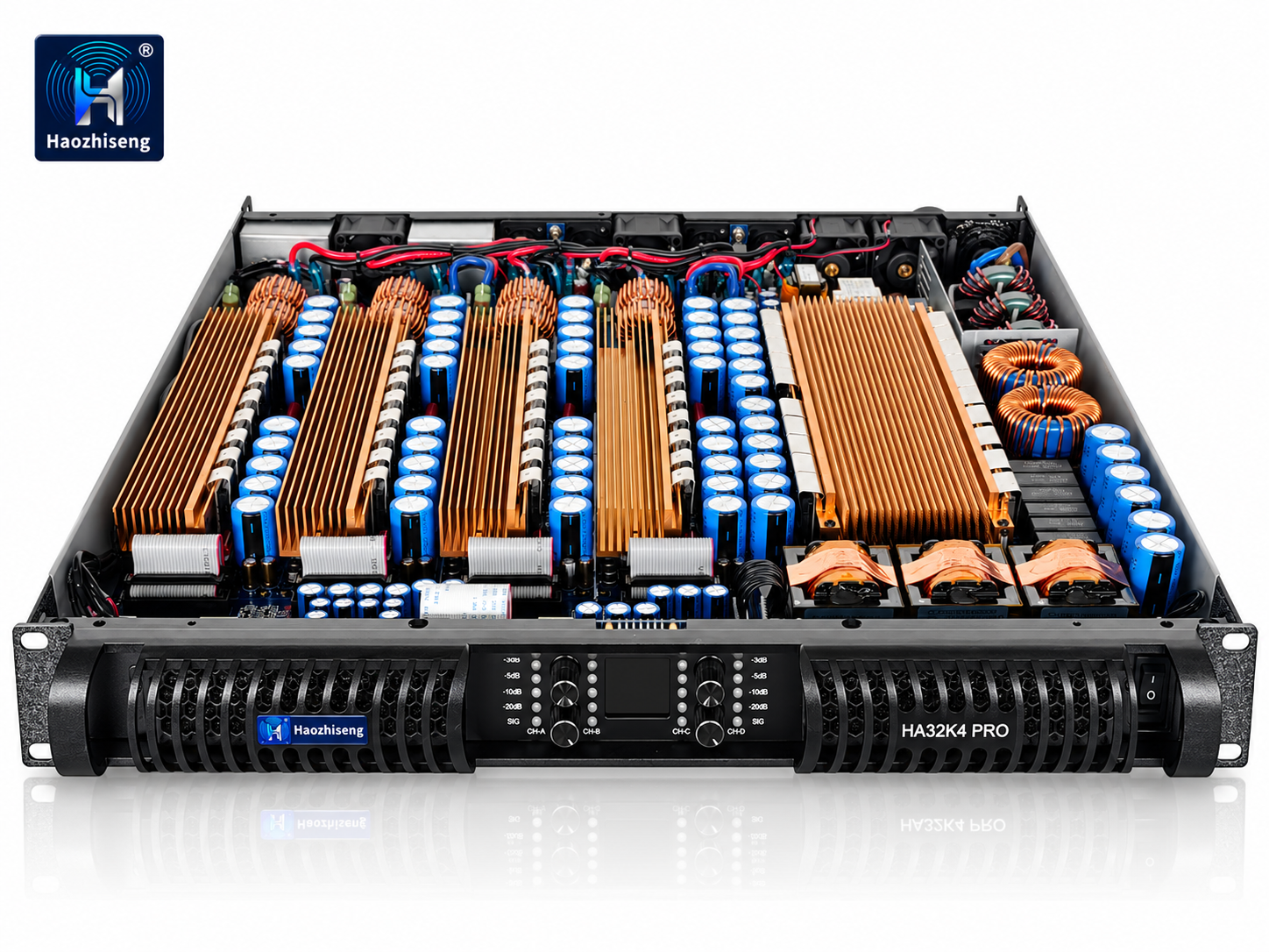HA32K4 PRO 26,800W 4-Channel Class-D Power Amplifier with PFC for Professional Subwoofers