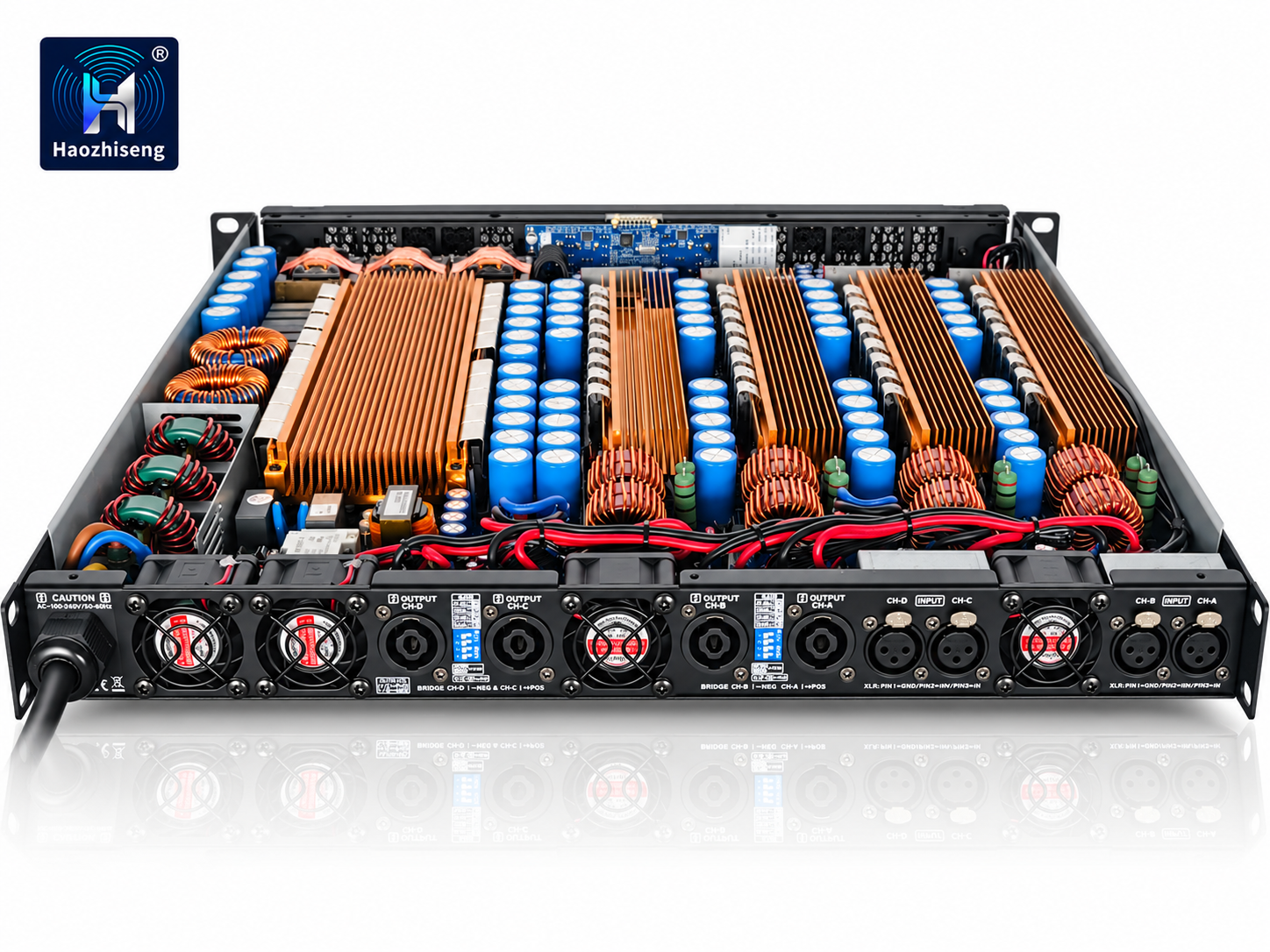 HA32K4 PRO 26,800W 4-Channel Class-D Power Amplifier with PFC for Professional Subwoofers